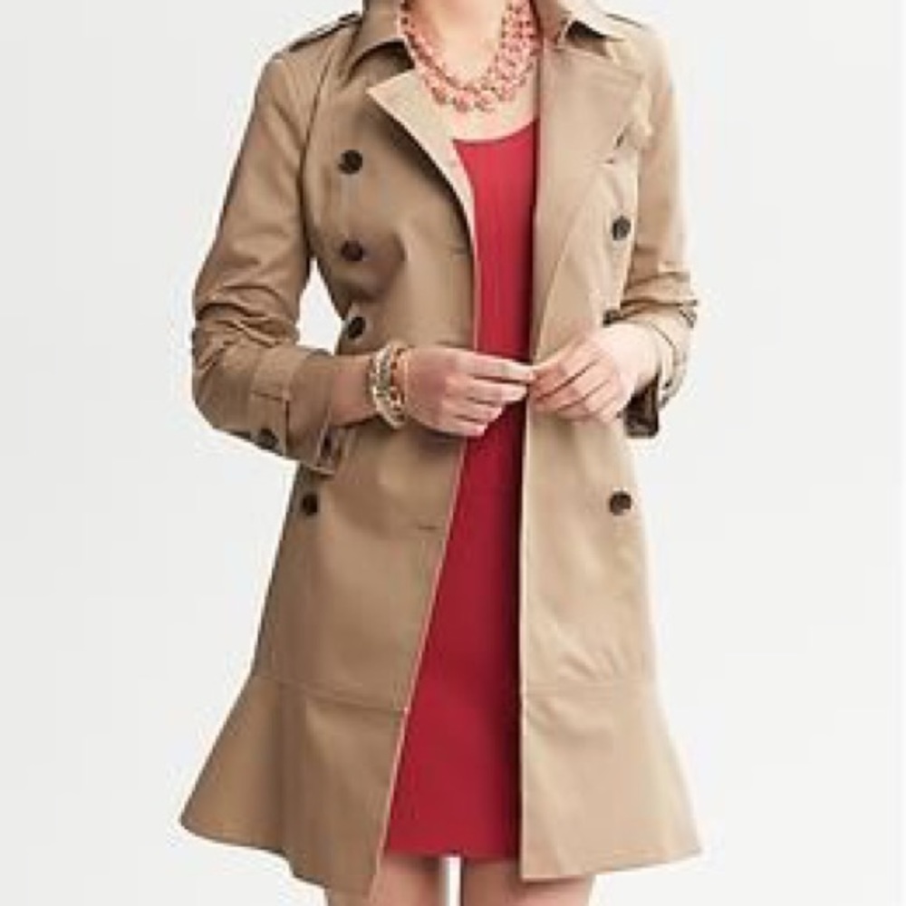 Banana Republic ruffle hem trench